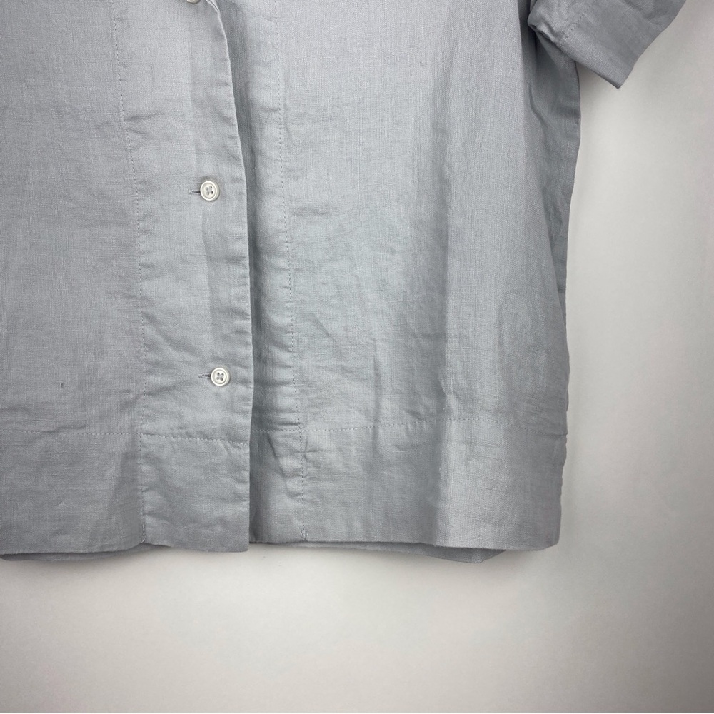 NWT Quince Women's 100% European Linen Short Sleeve Shirt XS Button Up Blue Mist - Picture 5 of 14